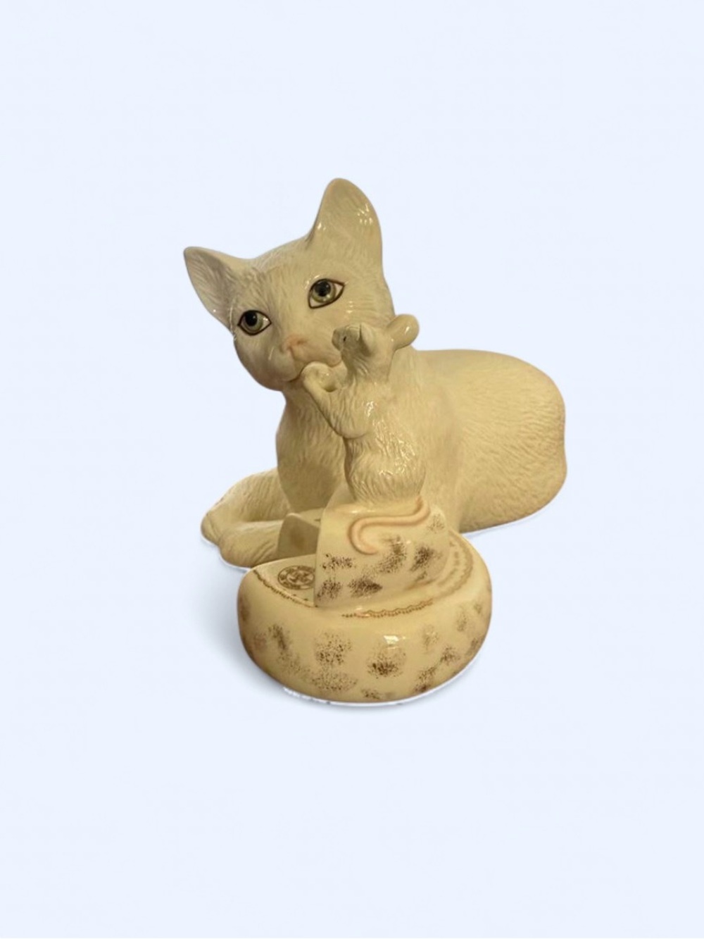 Lenox Cream Cat Figurine with Mouse Accent